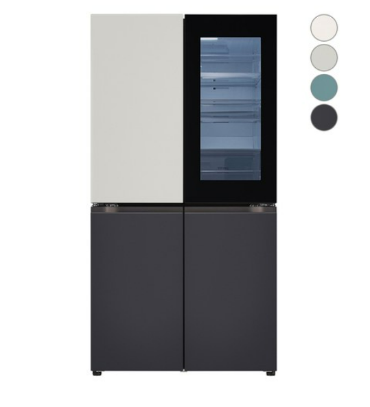 LG전자 디오스 오브제컬렉션 노크온 4도어 냉장고 메탈 870L